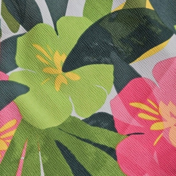 Elaine Rose Tropical Floral Print Cropped Pull On Elastic Waist Palazzo Pants - Picture 3 of 10